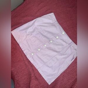 Lavender Button Denim Skirt